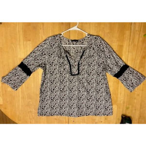 Embroidered Tommy Hilfiger Boho Floral Cottagecore Cotton Tunic Shirt Sz XL